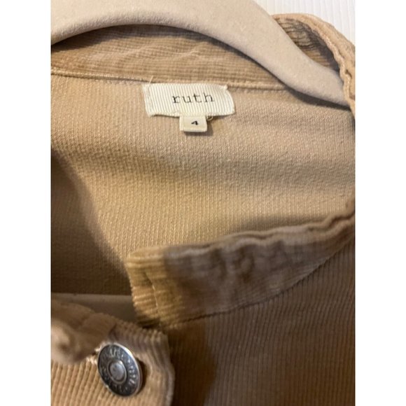Anthropologie Ruth Corduroy Jacket Camel Brown 4 Small Stretch Cotton - Picture 8 of 11